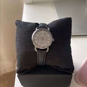 Coach Silver Dial Black Strap Watch